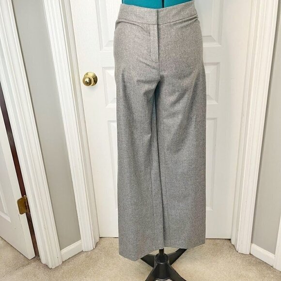 St. John Couture Career Wide Leg Hi Rise Wool Flat Front Unlined Trouser Pants - Picture 1 of 9